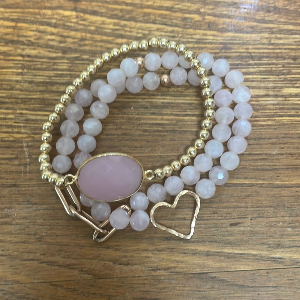 Tova Malibu stack set rose quarts stone